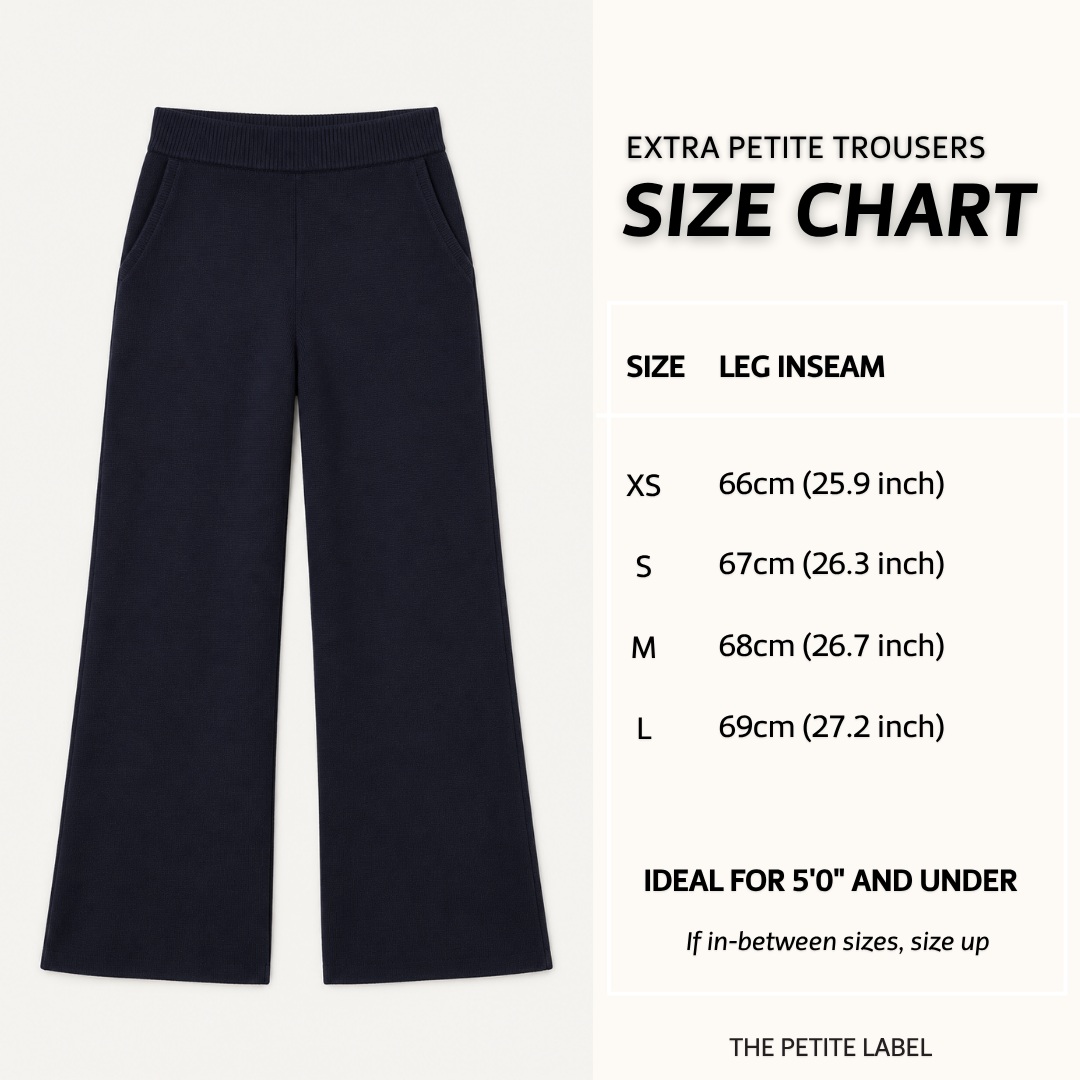 Extra Petite Navy Cotton-Cashmere Knit Trousers – 5&