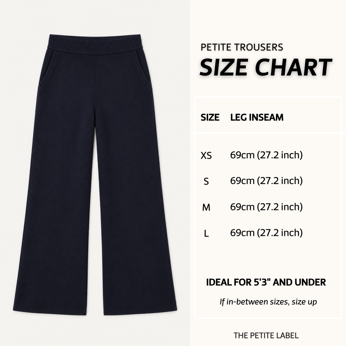 Petite Navy Cotton-Cashmere Knit Trousers – 5&