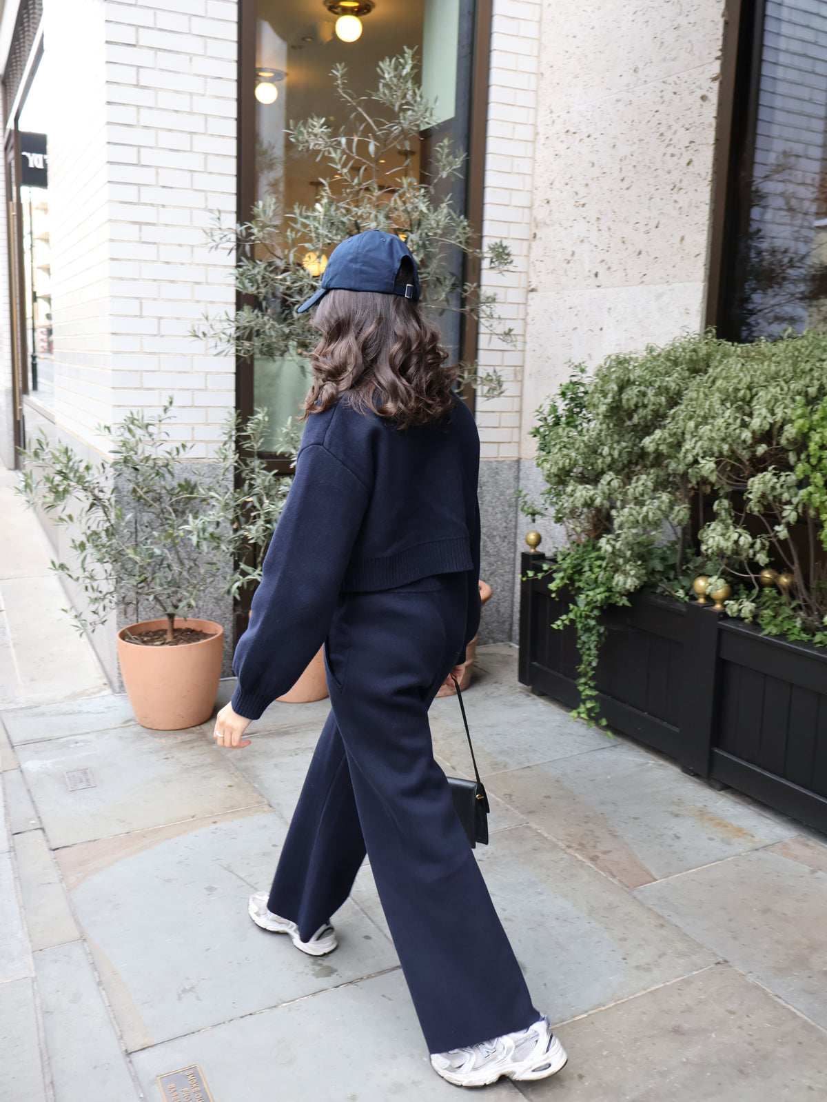 Petite Navy Cotton-Cashmere Knit Cardigan