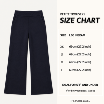 Petite Navy Cotton-Cashmere Knit Trousers – 5&