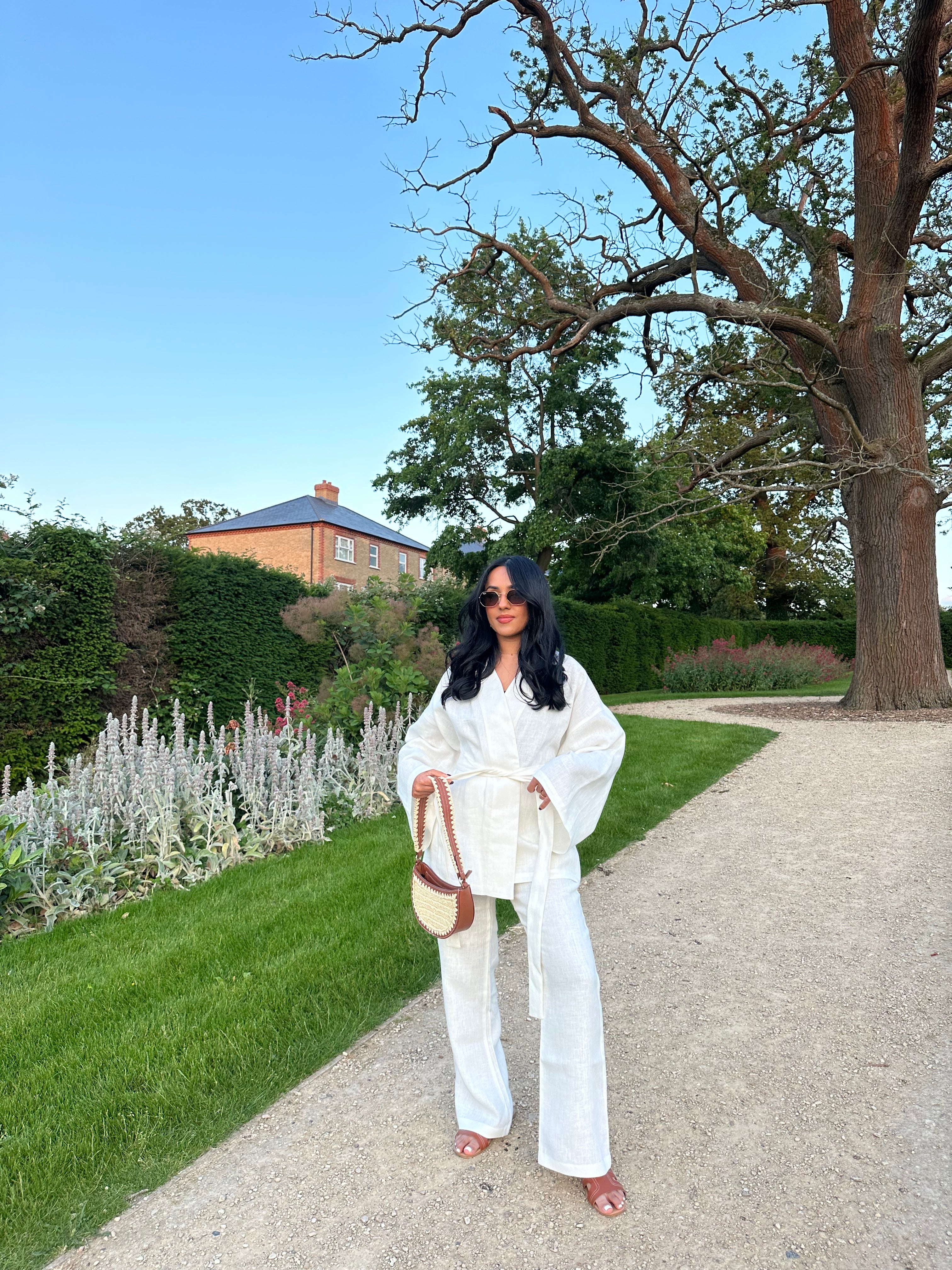 Petite Off White 100 Linen Trousers